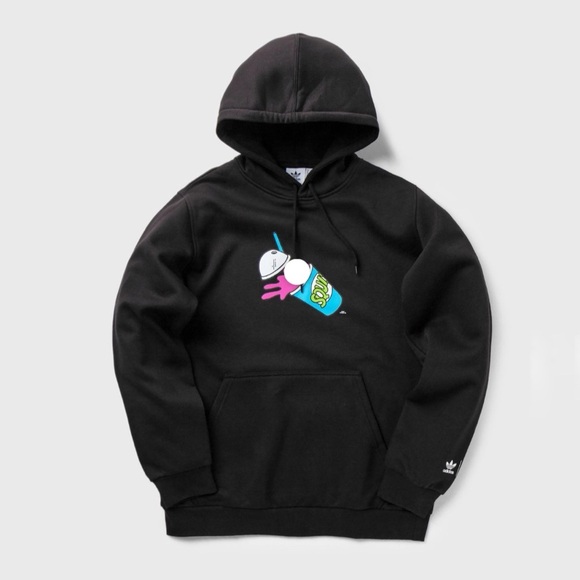 Adidas x The Simpson Squishee Hoodie Graphic Pullover Sweatshirt Black Medium - Picture 2 of 15